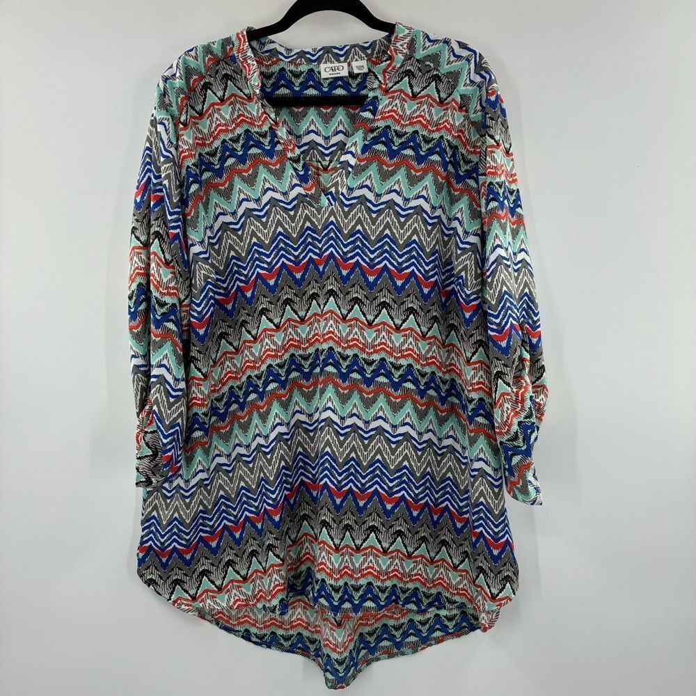 3For$20 Cato Multicolor Chevron Tunic Blouse size22/24W